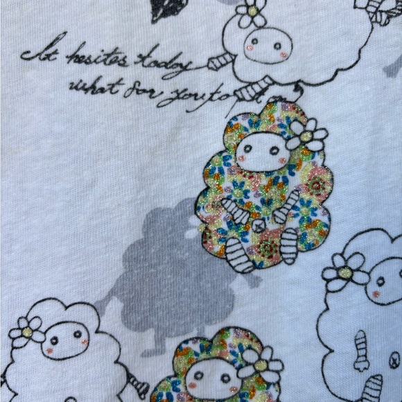 ScoLar Japanese fashion top with glitter details and sheep design. Ladies small. - Picture 2 of 8